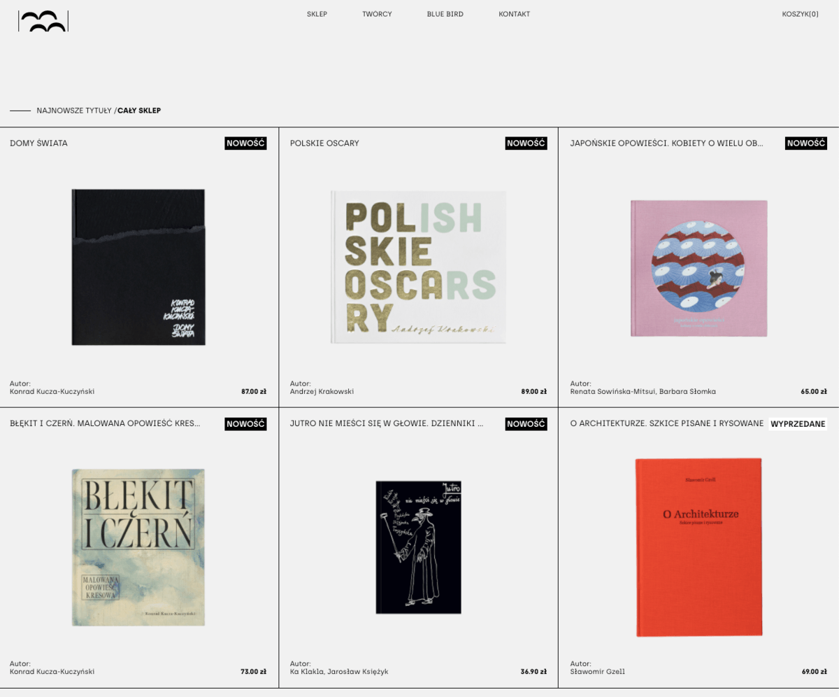 Simple geometric grids at a Polish publishing house website