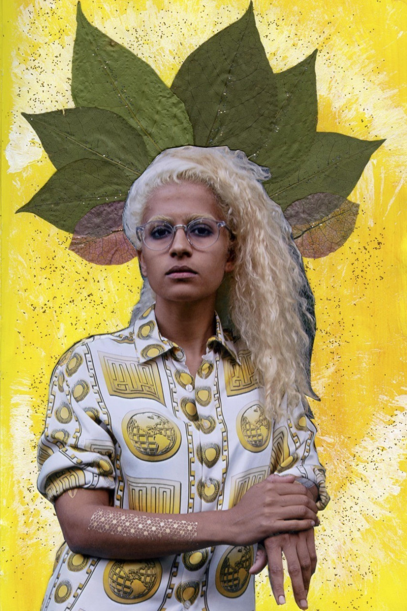 Kiran Gandhi, photography by Peyton Dix, collage by Nydia Hartono