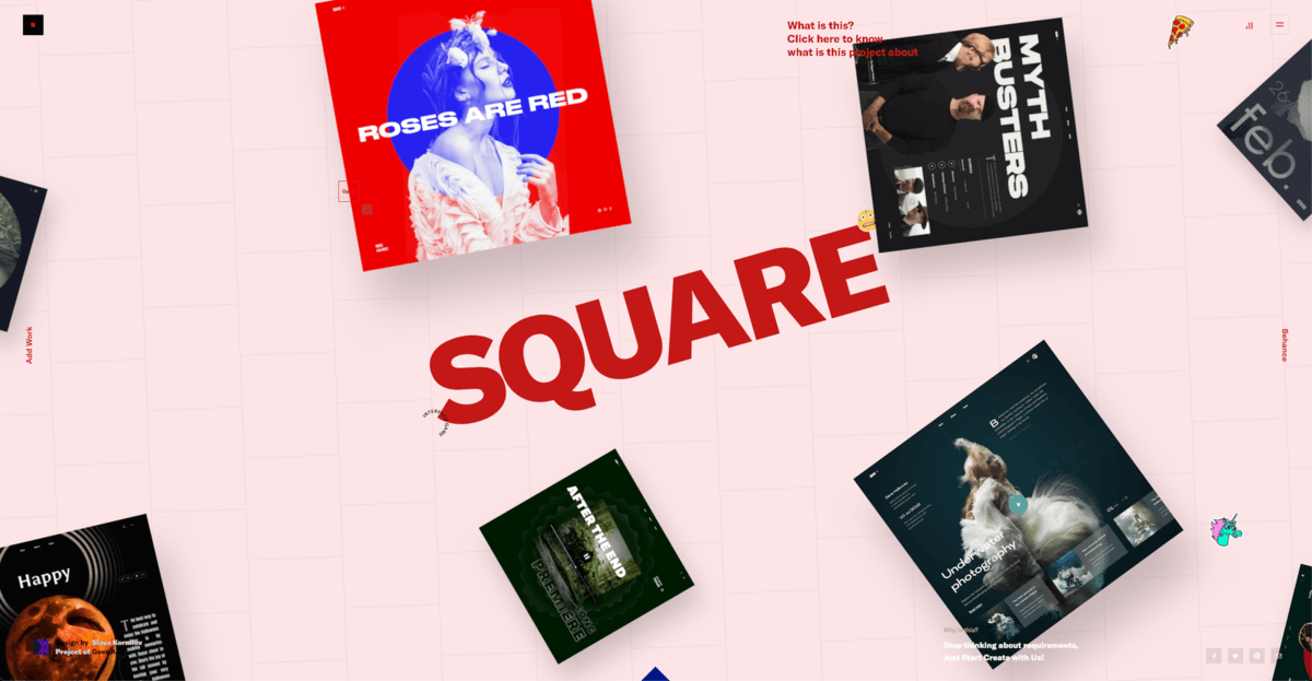 Square is a great example of horizontal scrolling and an interesting website design for 2021 overall